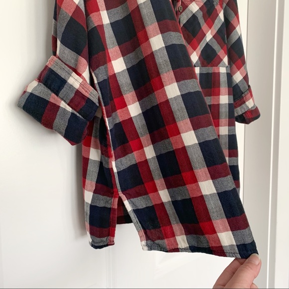 •FOREVER 21• Plaid 3/4 Sleeve Shirt Size L - Picture 4 of 9